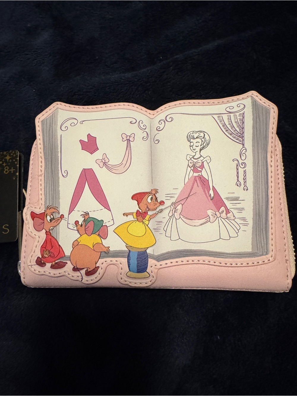 Cinderella’s Mice Making the Pink Dress Zipper Wallet